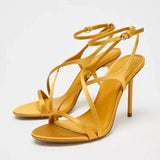 KYLETHOMASW  -  Summer 2025 new style single-strap elegant women's shoes - delicate strap combination high-heeled sandals