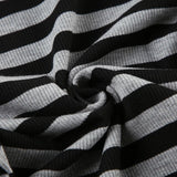 KYLETHOMASW  -  Fashion striped contrasting round neck basic long sleeved spicy girl slim fit versatile slimming casual short top