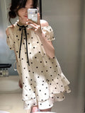 Kylethomasw Sweet Dot Short Dress Women Summer New Ruffles A-line Bow Kawaii Birthday Party Dress Y2K Casual Korean Chic Vestido Mujer