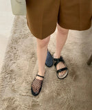 KYLETHOMASW  -  Slippers for Women Summer New Mesh Hollow Out One-piece Strap with Toe Cap Flat Sandals for Women's Mesh Slippers Women
