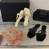 KYLETHOMASW  -  Summer Open Toe Women Slippers Design Style Narrow Band Butterfly-kont Low Heels Shoes Fashion Zapatos De Mujer