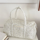 KYLETHOMASW  -  Cotton Quilted Travel Bag with Zipper Gym Bag Floral Print Overnight Bag for Women Weekend Travel Shopping