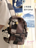 KYLETHOMASW  -  Japanese Harajuku Vintage Girl Schoolbag Casual All-match Denim Mini Backpacks Niche Personality Design Bags