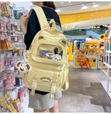 KYLETHOMASW  -  Ita Schoolbags Women Ins Kawaii Cute Ears High-capacity Transparent Bags Y2k Students Contrast Color Dopamine Fashion Backpacks