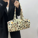 KYLETHOMASW  -  Korean Colorful Polka Dot Shoulder Bags Women Cylinder Zipper Handbag Ladies Unique Versatile Fashion Commute Crossbody Bag