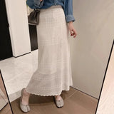 KYLETHOMASW  -  Bohemian Knitted Mermaid Skirts Women Spring Summer Solid Korean Fashion Faldas Mujer Retro Sweet Long Skirt