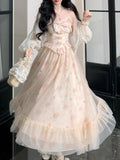 KYLETHOMASW  -  French Elegant Summer Women Dress Chic Romantic Print Princess Evening Dress New Fashion Female Lace Patchwork Fairy Dress 2025
