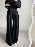 KYLETHOMASW  -  Early New Product Retro Temperament Drawstring Design Sense High Waist Hanging Sense Casual Mopping Pants Wide Leg Pants