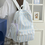 KYLETHOMASW  -  School Student Mochila Dot Bow Stripe Bag Commuter Mochilas Mujer High Capaci Backpacks Lace Backpack Sweet Bolsas Feminina
