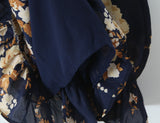 KYLETHOMASW  -  Summer French Vacation Flower Print Lace-up Slim Slash Neck Sleeveless Spaghetti Strap Dresses