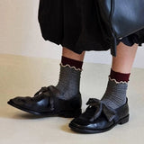 KYLETHOMASW  -  Retro Brown Lace-up Loafers for Women British Style Pleated Designer Flats Shoes Comfortable Lightweight Outdoor Walking Shoes