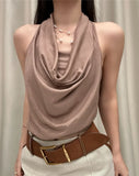 KYLETHOMASW  -  Sexy Knitted Backless Vest Women's Summer Design Unique Knot Exposure Back Outerwear Cotton Polyester Blend Breathable