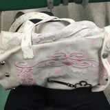 KYLETHOMASW  -  Flower Printing Fashion Embroidery Underarm Bag Sweet Y2k Aesthetic Harajuku Bags for Women Casual Travel Shoulder Handbags