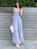 KYLETHOMASW  -  Women Clothes Sweet Sheer Sexy Tank Low Cut Slim Long A-Line Dress Elegant Lady Party Birthday Vestidos Robe Beach Casual Korean