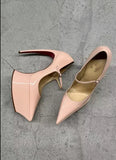 KYLETHOMASW  -  Spring/Summer New Women's Fashion Runway Patent Leather Pointed-Toe Platform Stiletto Heel Ankle Buckle Dress Party Pumps