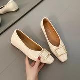 KYLETHOMASW  -  New Arrival Spring Autumn Elegant Women's Shoes Square Toe Shoes Women Comfortable Casual Retro Shallow Mouth Flat Shoes 120
