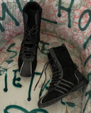 KYLETHOMASW  -  Retro Knight Boots Women's 2025 Spring Autumn Genuine Leather Lace-Up Western ort Boots Thi Bot Color Blo