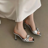 KYLETHOMASW  -  Fashion Butterfly-Knot Women High Heels Pumps Shoes New In Summer Spring Female Slip On Footwear Sexy Ladies Thin Heels Shoes
