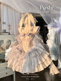 KYLETHOMASW  -  Sweet Princess Style High Waist Slimming Bow Dress Japanese Summer New Off-the-shoulder Lace-up Sleeveless Puffy Dresses