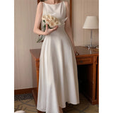 KYLETHOMASW  -  Elegant White Midi Dress Women Vintage Party Prom Spaghetti Strap Black Dresses Korean Formal Occasion Bodycon Vestidos