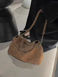 KYLETHOMASW  -  Suede Chain Underarm Bag  New High Capacity Designder Bag Vintage Elegant Women Shoulder Bag