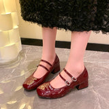 KYLETHOMASW  -  New Women's Lolita Mary Jane Shoes Causal Formal Versatile Women High Heel Shoes Wedding Party Elegant Ladies Dress Pumps