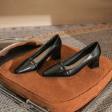 KYLETHOMASW  -  Single Shoes Femininity Thick Heel Skirt Versatile High Heels Womens New Fashionable Comfortable Square Head Women's Pumps