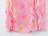 KYLETHOMASW  -  Romantic Floral Print Summer Vacation Dress Women Sexy Backless V Neck Ruffle Long Dresses Maxi Vestidos