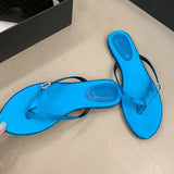 KYLETHOMASW  -  Fashion Round Toe Ladies Flats Slippers Shoes New In Summer Beach Female Slides Women Flats Slippers Sandals Shoes Flip flops