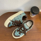 KYLETHOMASW  -  Ladies Mixed Colors Flats Sneakers Round Toe Breathable Vulcanize Platform Shoes Casual Comfy Soft Walking Sneakers