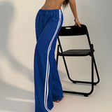 KYLETHOMASW  -  New Striped Pants Women Summer Fashion Streetwear Basic Straight Casual Slim Trousers Female Sexy Solid Simple Versatile Pants