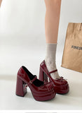 KYLETHOMASW  -  Designer Luxury Platform Thick Heel Women Mary Jane Shoes Butterfly-knot Shoes Ladies Elegant Height Increase Dress Pumps
