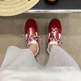 KYLETHOMASW  -  Women's Genuine Leather Outdoor Walking Shoes Casual  Fashionable Sports Platform Shoes For Women White Flat Shoes For Women