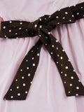 KYLETHOMASW  -  French Sweet Lace Patchwork Polka Dot Bow Slim V Neck Long Sleeve Solid T-Shirts