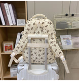 KYLETHOMASW  -  Bow Print Mochilas Mujer High Capacity Mochila Lightweighte Bag Student Bolsas Preppy Style Backpack Sweet Bags for Woman