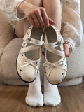 KYLETHOMASW  -  Mary Jane Ballet Flat Shoes Women's Thick Heel Internal Heightening Summer Fashionable All-Match Buckle Strap Match Skirts