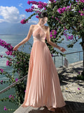 KYLETHOMASW  -  Women Summer New Long Dresses A-line Slim Chic Evening Party Wedding Prom Robe  Fashion One Piece Clothing