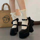 KYLETHOMASW  -  Night Club Platform Women Lolita Pumps Fashion Butterfly-knot High Heel Shoes New Spring Autumn Ladies Stripper Party Shoes