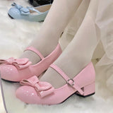 KYLETHOMASW  -  Women's High Heel Shoes New Elegant Party Shoes for Women Princess Fashion Lolita Causal Ladies Mary Jane Shoes Glossy PU