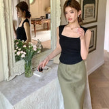 KYLETHOMASW  -  100% Cotton Summer Long Trumpet Skirts Women Flattering High Waist Wrap Hips Skirt Female 2024