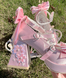KYLETHOMASW  -  Original Lo Shoes Spring and Autumn New Fashion Round Toe Bow Sweet Cute Japanese Style Thick Sole High Heel Women's Pumps