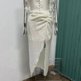 Kylethomasw Fine silk shoulder strap fold bag hip sling dress with chest pad