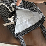 KYLETHOMASW  -  Lace Plaid Bag Shoulder Bags Portable Lightweight Bolsos mujer Shoppping Travel Bolsa Daily Using Tote Bolso Sweet Sac Femme