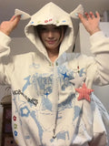 KYLETHOMASW  -  Autumn New Three-Dimensional Wings American Cartoon Girl Hooded Sweatshirt Women's INS Slimming Design Hoodie