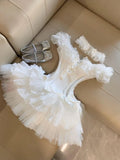 KYLETHOMASW  -  French Sweet Elegant White Summer Lolita Dress Women Y2k Vintage Slim Fit Birthday Party Dress Japanese Fashion Retro Outfit New