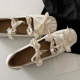 KYLETHOMASW  -  New Style Color Block Women Flats 2025 Mary Jane Square Toe Bow Sweet Women Shoes Casual Comfy Daily Dress Slip on Flats Shoes