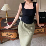 KYLETHOMASW  -  100% Cotton Summer Long Trumpet Skirts Women Flattering High Waist Wrap Hips Skirt Female 2024