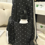 KYLETHOMASW  -  Piano Key Polka Dot Backpack Girls Music Embroidery Large Capacity School Bag Lightweight Nylon Daily Travel Student Rucksack