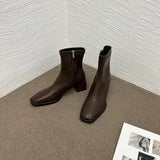 KYLETHOMASW  - Declan Square Toe Leather Boots