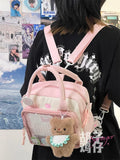 KYLETHOMASW  -  Japanese Girl Student Portable Shoulder Display Bag Female Transparent Handbags Slung Shoulder Multi-purpose Ita Bags JK Lolita